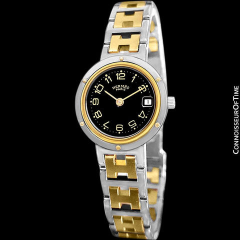 Hermes Ladies Clipper 2-Tone Quartz Watch - Stainless Steel and 18K Gold Plated