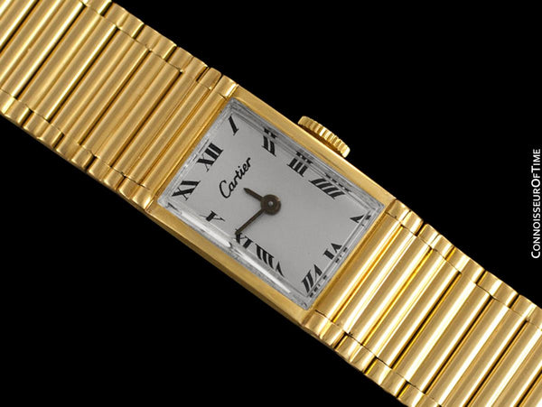 1960's Cartier by Girard Perregaux Vintage Ladies Watch with Bamboo Style Bracelet - 18K Gold