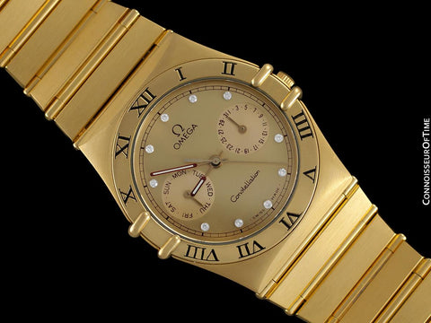 Omega Constellation Mens 35mm, Quartz, Day Date - 18K Gold Plated and Diamonds