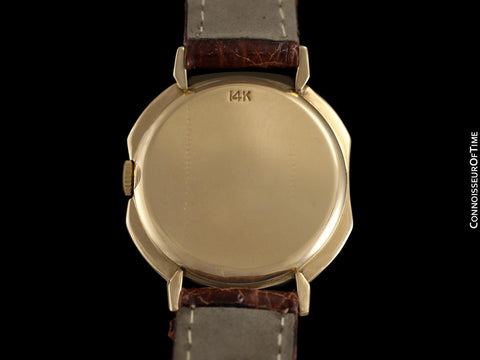 1948 Jaeger-LeCoultre Vintage Mens Watch, Rare Case, 14K Gold - The Pershing