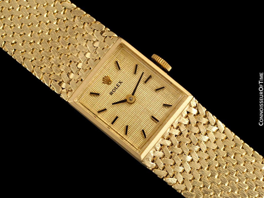 1960's Rolex Ladies Vintage Dress Bracelet Watch 14K Gold