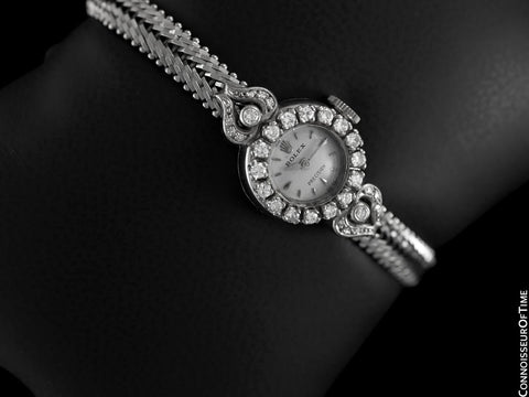 1963 Rolex Ladies Vintage Cocktail Watch - 18K White Gold and Diamonds