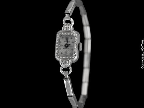 1940's Rolex Ladies Vintage Cocktail Watch - 18K White Gold and Diamonds