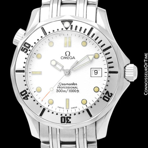 Omega Seamaster Midsize 300M White (James Bond Style) Professional Divers Watch, Stainless Steel - 2562.20.00