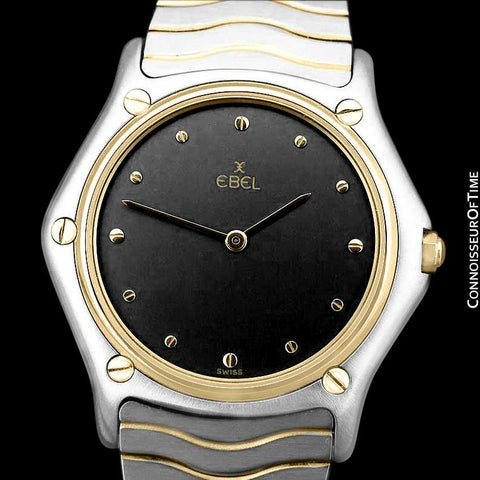 Ebel Classic Wave Unisex Mens Midsize Watch with Bracelet - Stainless Steel and 18K Gold