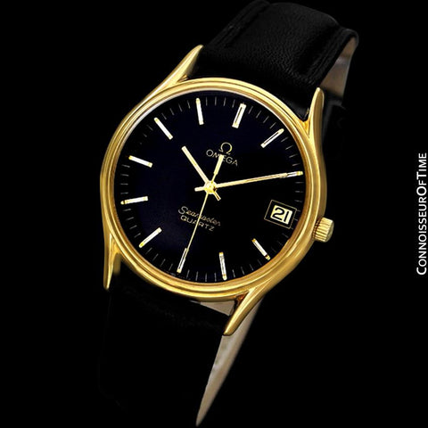 1982 Omega Seamaster Classic Accuset Vintage Mens Quartz Watch - 18K Gold Plated and Stainless Steel