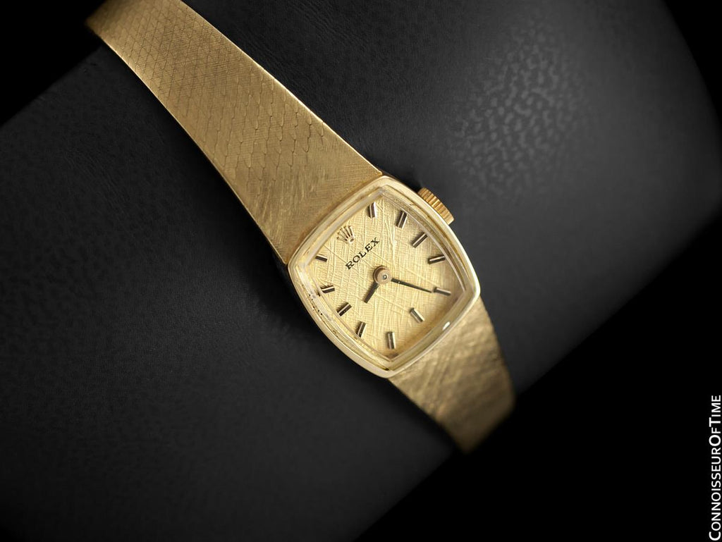 1970's Rolex Ladies Vintage Dress Bracelet Watch - 14K Gold - Connoisseur of Time 1970's Rolex Ladies Vintage Dress Bracelet Watch - 14K Gold - Connoisseur of Time