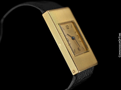 1940's Van Cleef and Arpels VCA Vintage Mens Midsize Unisex Rectangular Watch - 18K Gold
