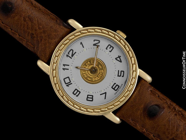 Hermes Sellier Ladies Luxury Watch - 18K Gold