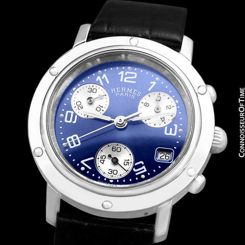 Hermes Ladies Unisex Clipper Chronograph Quartz Watch - Stainless Steel