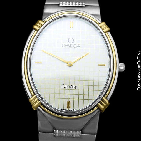 1986 Omega De Ville Vintage Mens Dress Watch - Stainless Steel and 18K Gold