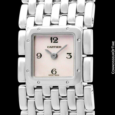 Cartier Ruban Ladies Quartz Bracelet Watch with Pink MOP Dial, Ref. 2420 - Stainless Steel