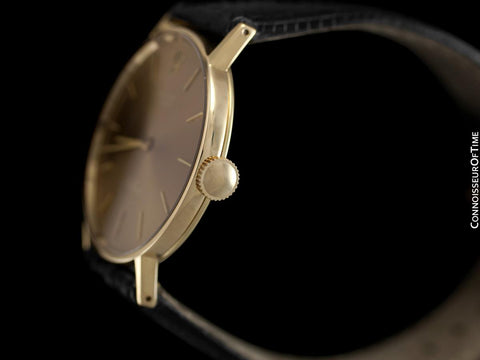 1974 Rolex Cellini Vintage Mens Midsize 31mm Round Monochromatic Watch, Dark Champagne Dial, Ref. 3833 - 14K Gold