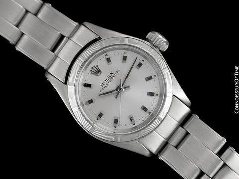 1972 Rolex Oyster Perpetual Ladies Vintage Watch with Silver Dial with No Date - Stainless Steel