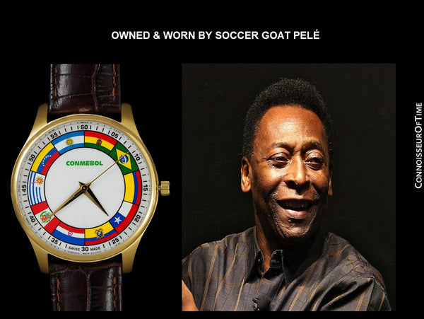 Owned By Soccer G.O.A.T. Pele - Conmebol Swiss Watch for Career Legacy Top Award
