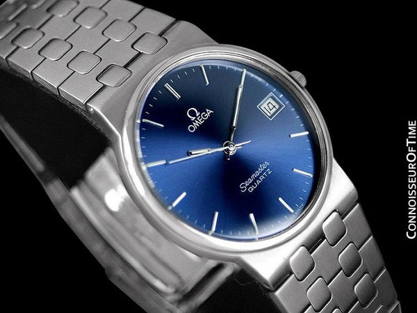 1984 Omega Seamaster Classic Vintage Retro Mens Quartz Watch, Date - Stainless Steel